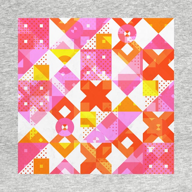 X Square Bubblegum Geometric Pattern by Tobe_Fonseca